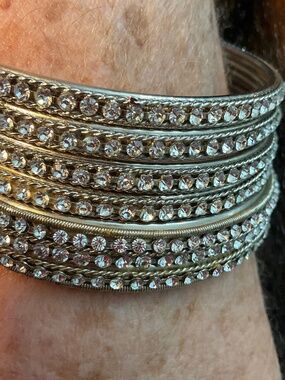 Set Rhinestone Diamond Bangles Bracelets